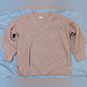 LC Lauren Conrad Heathered Pink Purple Lt Blue V-Neck Sweater Plush Pullover XL